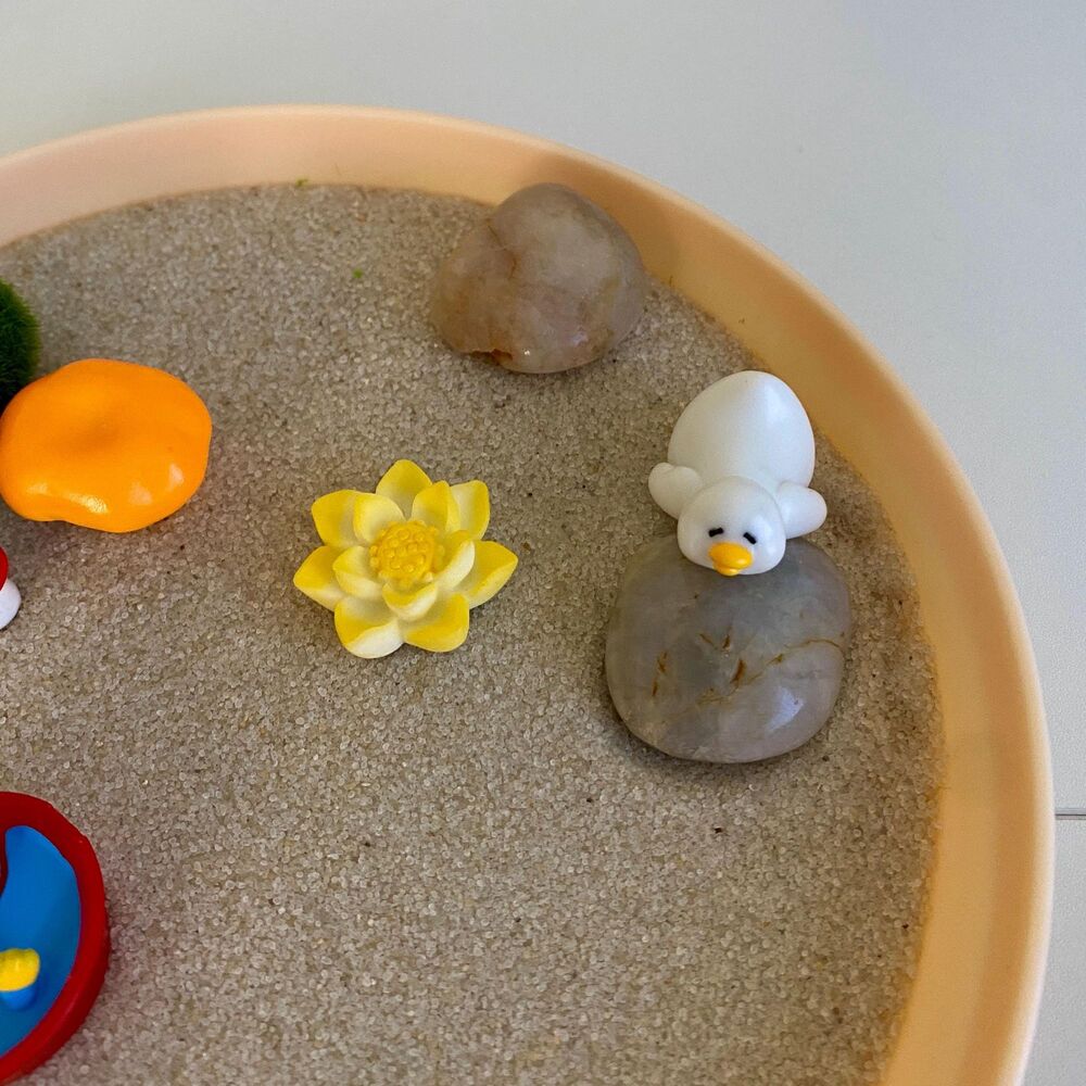 Mini Zen Garden Kit with Cute Duck and Mushroom Accessories, Cottagecore - Picture 5 of 5